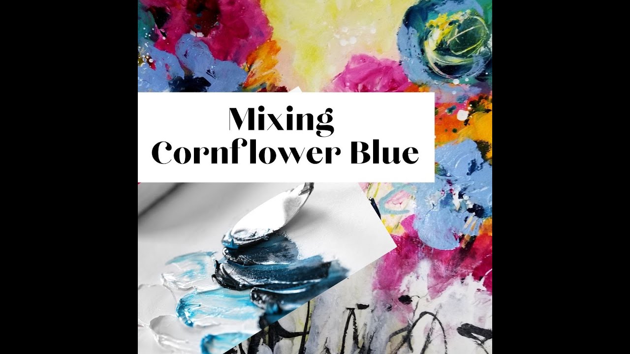 Mixing Cornflower Blue Acrylics For Abstracts. Creating Paint Colors. Blending Acrylic Paint.