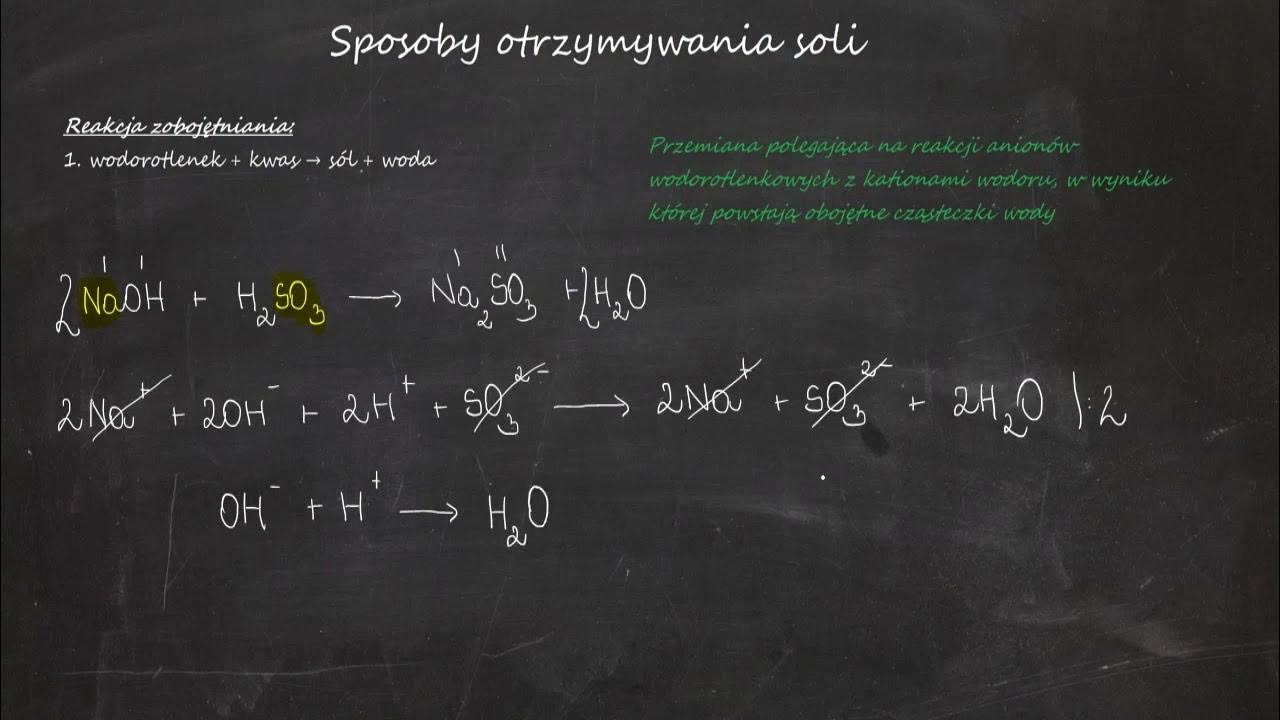 Reakcje Z Wodorotlenkami Reakcja zobojętniania: wodorotlenek (zasada) + kwas → sól + woda. Zapis
