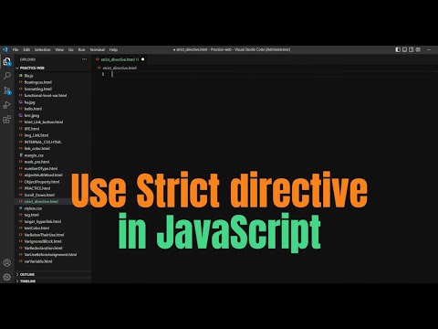 Use strict directive in JavaScript | in hindi