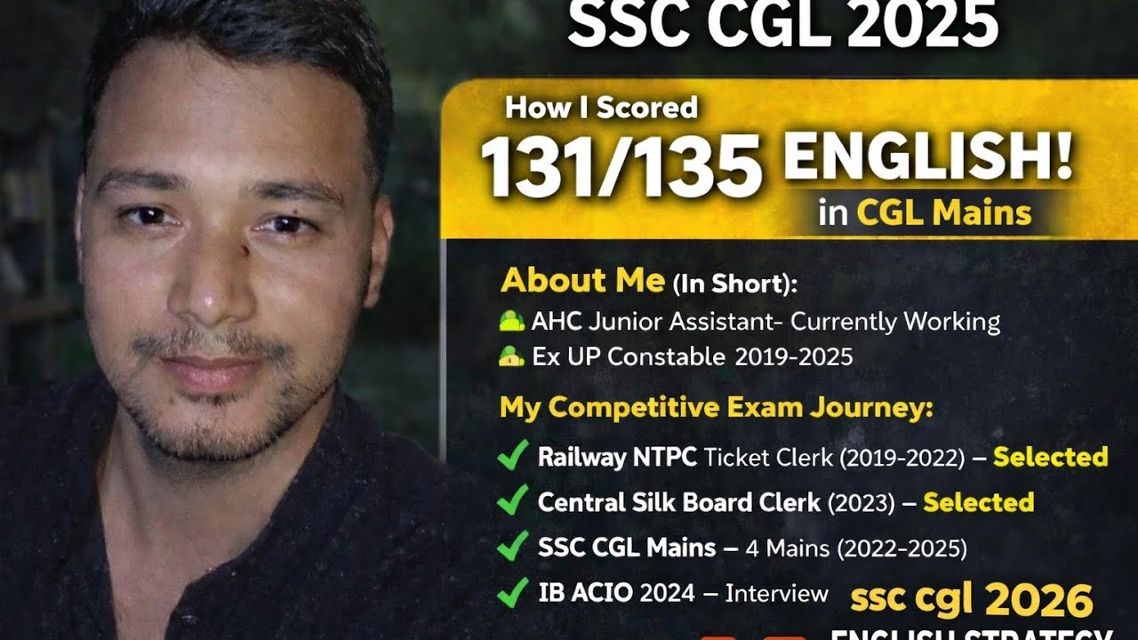 SSC CGL 2026 English Strategy 🚀 | How I Scored 131/135 in CGL 2025 ️🔥🔥 ...