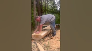 Cutting lumber with a chainsaw mill white cedar