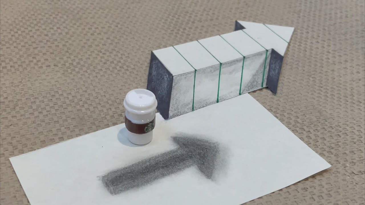 3D Floating Arrow Drawing: Amazing Optical Illusion Art | Step-by-Step ...