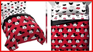 Jay Franco Disney Mickey Mouse Cute Faces 4 Piece Twin Bed Set - Includes Comforter & Sheet Set