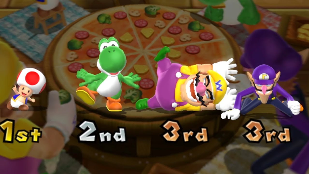 Mario Party 9 Minigames — Toad vs Yoshi vs Wario vs Waluigi (очень сложно)