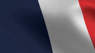 France Flag 5 Minutes Loop - FREE 4k Stock Footage - Realistic France Flag Wave Animation
