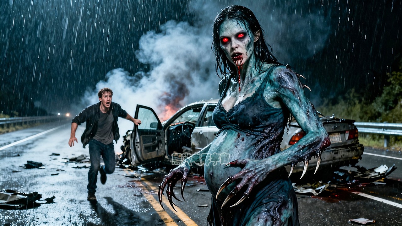 Беременная жена превращается в кровожадного монстра, муж в ужасе убегает.