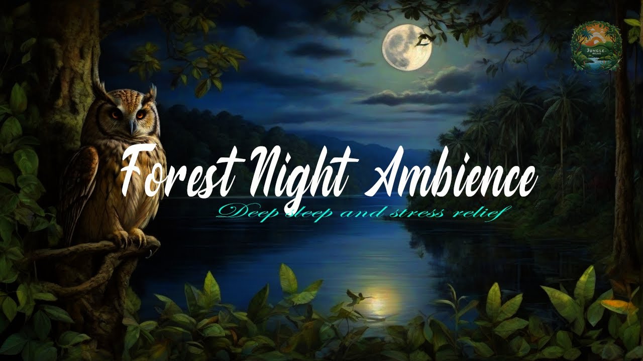 Tropical River Bliss: Nighttime Nature Sounds for Stress Relief and Sleep featuring Owls