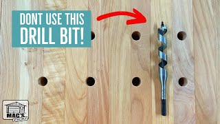 Drill perfectly square bench dog holes in your work bench