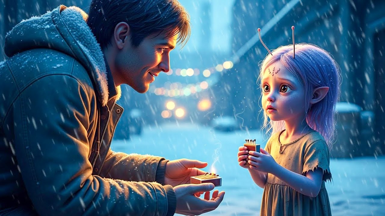 Alien Girl Was Selling Matches in the Snow—Until a Human Single Dad Took Her Home for Christmas