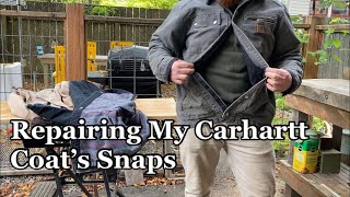 Carhartt Canvas Coat Snap Repair by Found It 3,767 views 2 years ago 5 minutes, 5 seconds