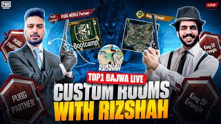 AJJ PUBG PARTNER BOOTCAMP KING RIZSHAH K SATH TIKTOKER + YOUTUBER CUSTOM ROOMS | TOP 1 BAJWA IS LIVE