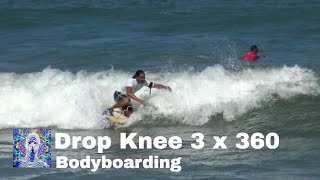 Bodyboarding Drop Knee 360 Like a Pro 3 x (360)
