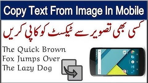How To Copy Text From Image In Android Mobile In Urdu/Hindi  | Best OCR App for Android
