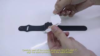 Installation video of soft transparent screen protector for Apple Watch screenshot 3