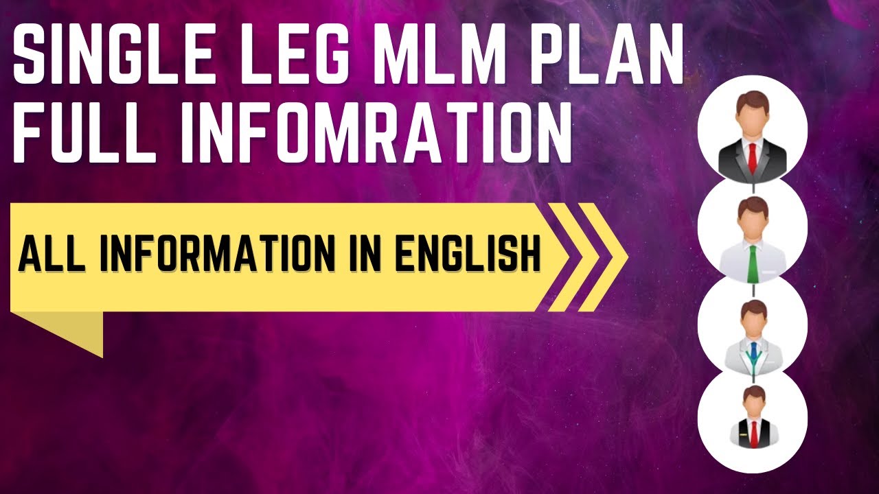 MLM Plan | Single Leg MLM information in English | Single LEG plan information