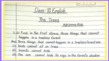 the trees class 10 question answer | class 10 english poem the trees question answer |