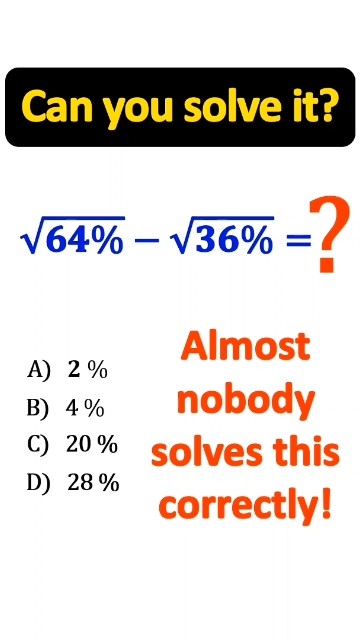Can you solve this tricky math problem? Almost everyone gets it wrong!🤔 ...