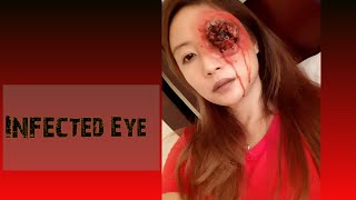 EASY HALLOWEEN MAKEUP TUTORIAL | DIY SCAR WAX | INFECTED EYE