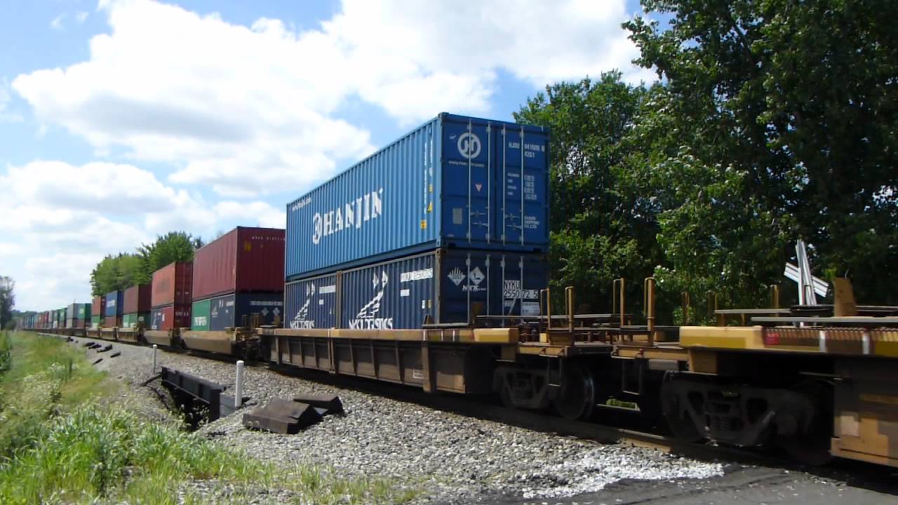 Norfolk Southern Intermodal Train southbound at Chatfield, Ohio. 721