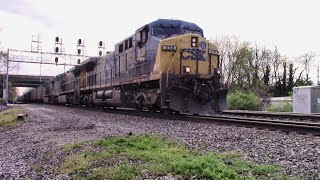 YN2 CW44AC leads CSX E725-25 west pass St Denis MD