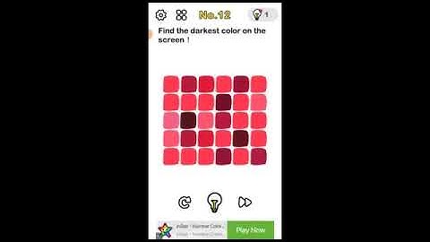 Find the darkest colour on the screen!  #brainout