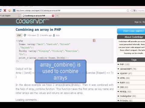 PHP Tutorial : array combine