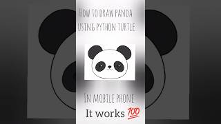 Drawing panda using python turtle graphics 🐢🐍#coding #programming #shorts#trending #viral#tech Update