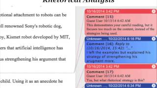Collaborative Insights through Digital Annotation: A Workshop, Writing Panel