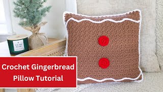 Crochet Gingerbread Pillow Video Tutorial