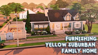 Furnishing Yellow Suburban Family House // The Sims 4 Build