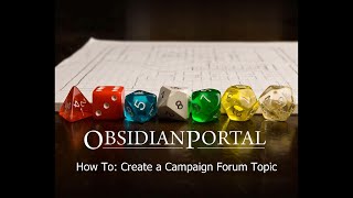 How To: Create a Campaign Forum Topic