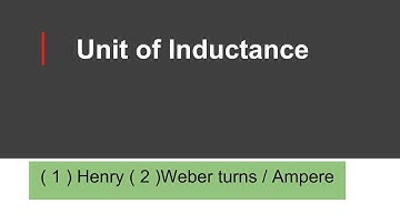 Unit of Inductance