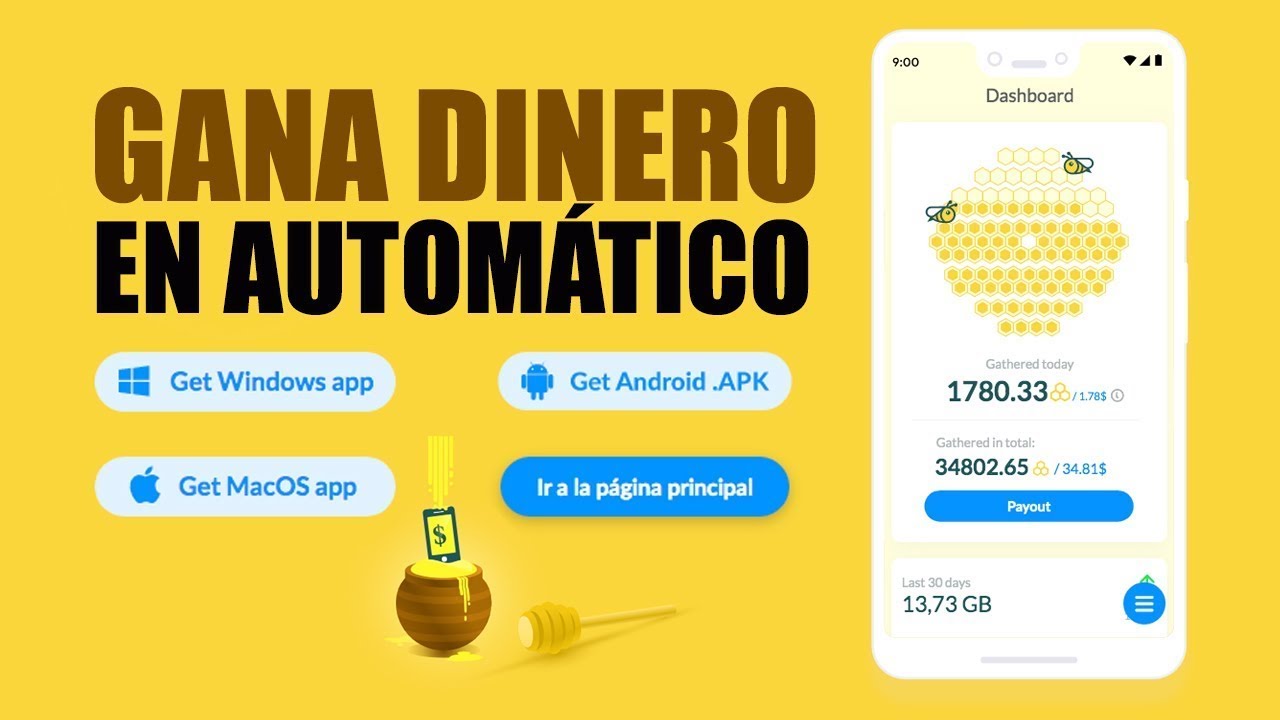 Dinero gratis sin hacer nada!!! Honeygain - YouTube