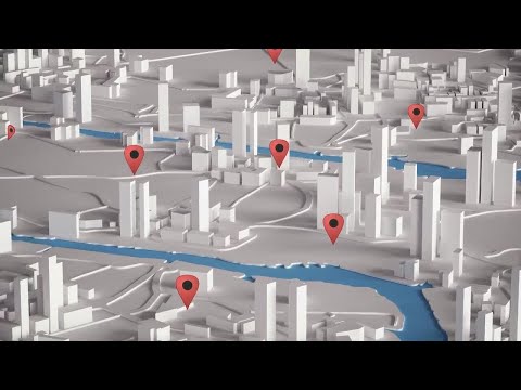 3D Relief Map With Markers Motion Graphics