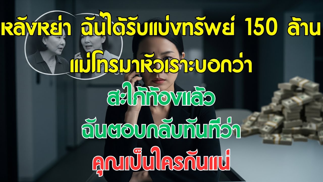 หลังหย่า ฉันได้รับแบ่งทรัพย์ 150 ล้าน แม่โทรมาหัวเราะบอกว่า สะใภ้ท้องแล้ว ฉันตอบกลับทันทีว่า