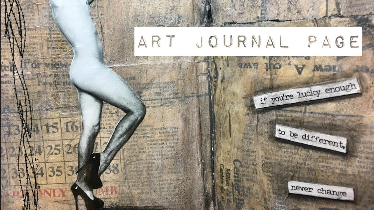 Art Journal Page - If You're Lucky Enough (A YouTube Hop!) - YouTube