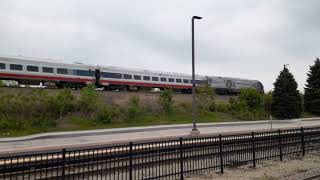 Amtrak 383 the Illinois Zephyr Passing the Aurora Metra Station