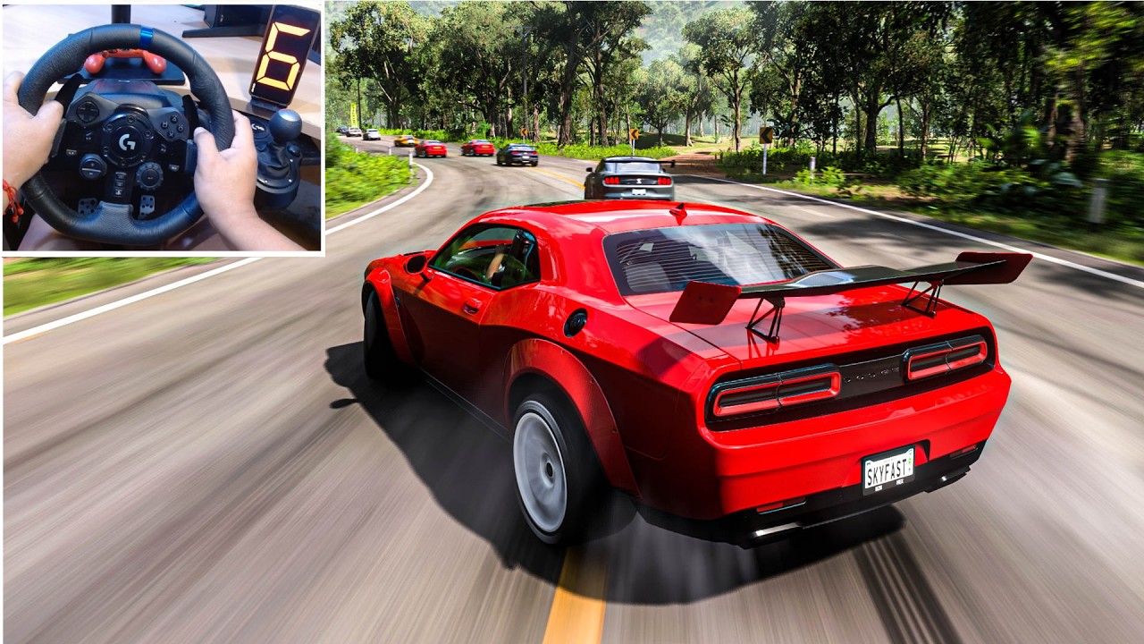 1300HP Dodge Challenger SRT vs MUSCLE CARS - Forza Horizon 5 | Logitech G923 Steering Wheel