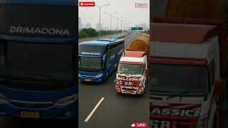 Full Speed ​​Duel: Bus vs Truck in Extreme Sprint #shorts #short
