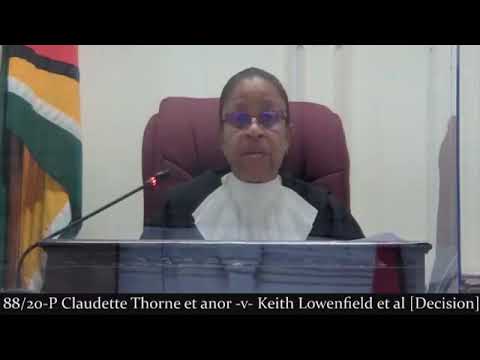 Chief Justice Roxane George rules on the elections petition (88/20-P)filed by the APNU+AFC coalition
