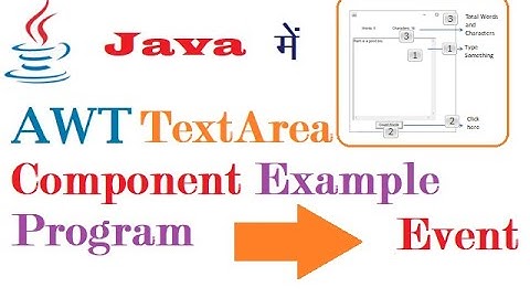 AWT TextArea Component Example Program with Event Handling in Java (हिंदी में)