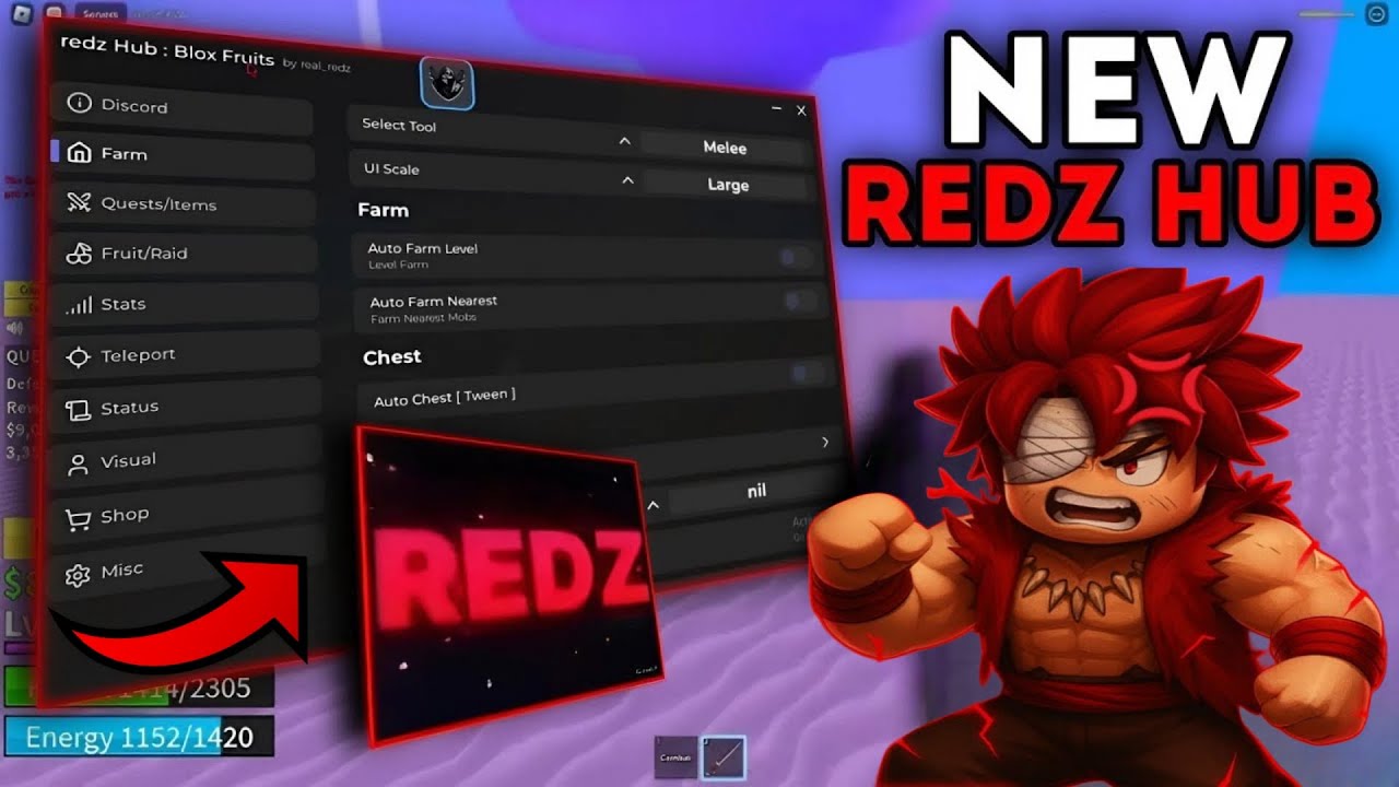 Rexz Hub Script New Script REDZ HUB Blox Fruits New Update AUTO FISH , AUTO FARM ...