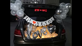 VALENTINE'S DAY CAR SURPRISE BALLOONS DECOR