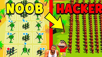 NOOB vs PRO vs HACKER in EPIC ARMY CLASH with SHINCHAN and CHOP | AMAAN-T