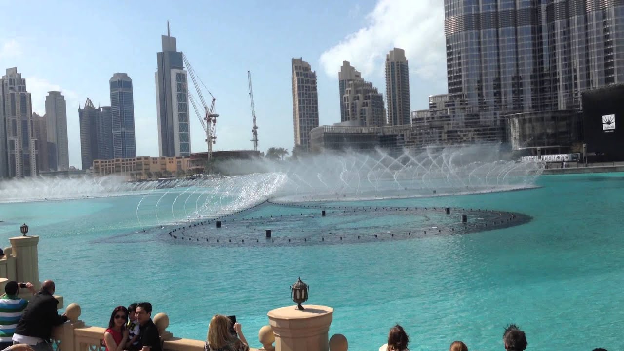 The Dubai Fountain in Burj Khalifa Lake (daytime) YouTube