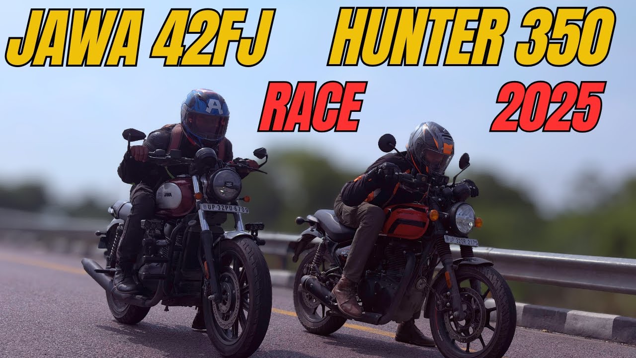 2025 Hunter 350 vs Jawa 42FJ Drag Race - YouTube