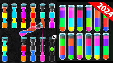 Color Water Sort 3D Gameplay 32 , New Android Games  ios Walkthrough Simulator Think Brain Puzzle