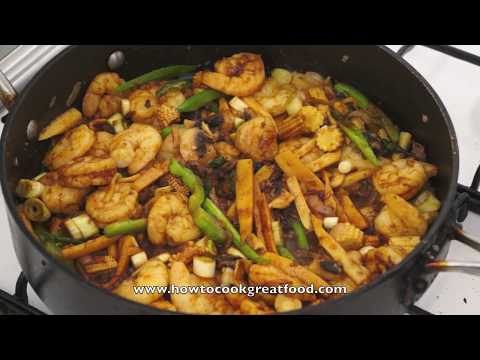 Asian Chilli Prawns Vegetables Recipe How To Cook Great Food Shrimps-11-08-2015