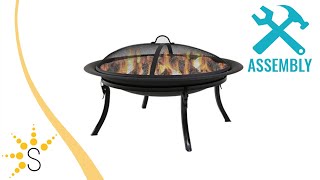 Sunnydaze 29 Inch Portable Folding Fire Pit with Carrying Case and Spark Screen - NB-CG0101 *