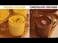 Mango &amp; Chocolate Custard Recipe - NO CUSTARD POWDER - 2 Flavors of Dessert - CookingShooking